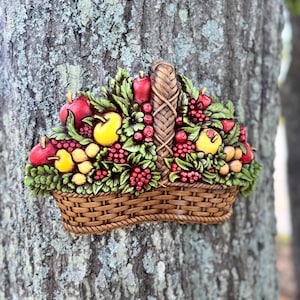 HOMCO Obstkorb Wandbehang - Vintage Made in USA
