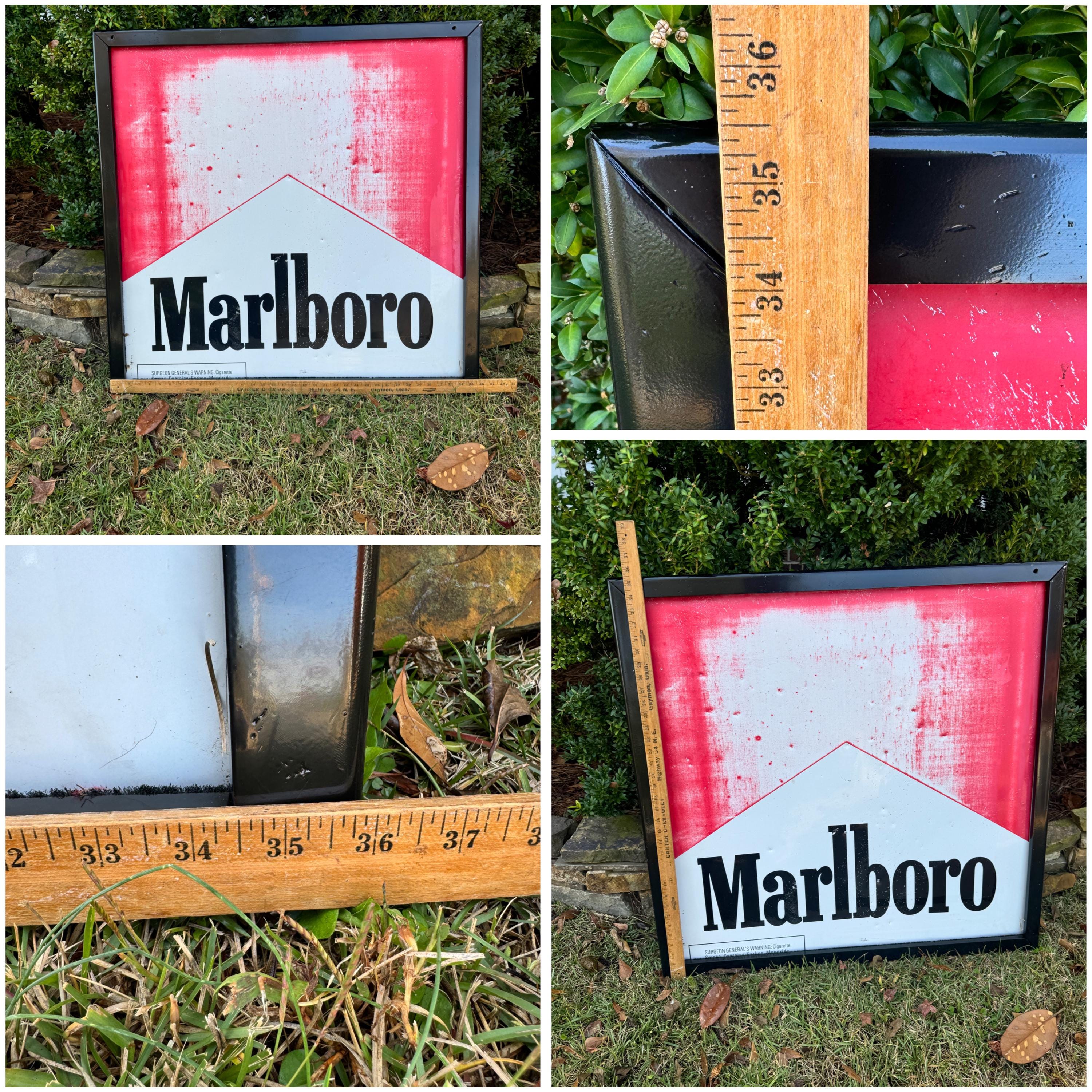 Vintage Large Marlboro Metal Sign 36