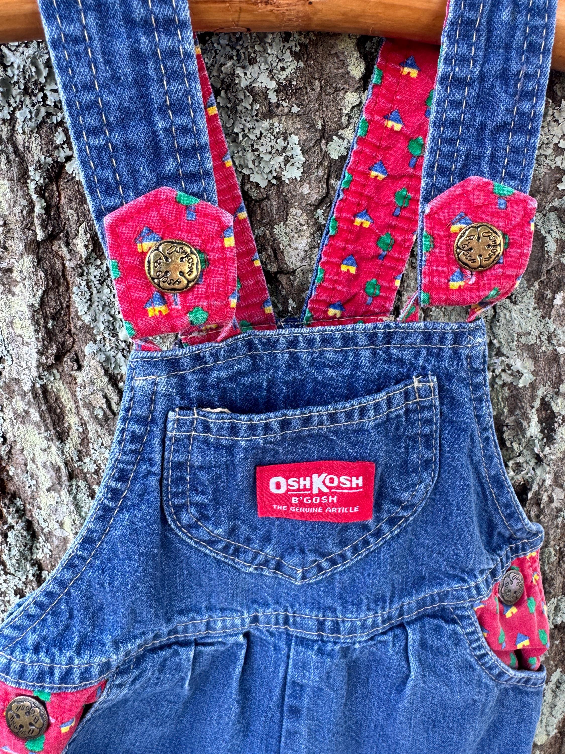 Vintage Oshkosh B'gosh - Denim Overalls - 4T - Made in USA - Trees
