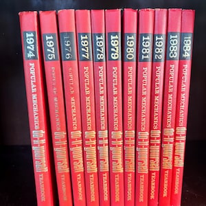 Popular Mechanics DIY Yearbook Set 1974 to 1984 - 11 Volume Hardcover Lot - Vintage Home Repair Books - FREE SHIPPING