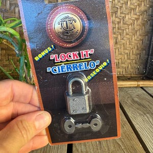 Travelers Club Lock It Luggage Padlock - Compact Suitcase Lock With Keys - Travel Security Lock - New Old Stock Packaging