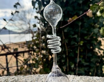 Vintage Spiral Glas Liebe Meter Mellow Glas Handkessel Flasche 1960er Jahre Neuheit