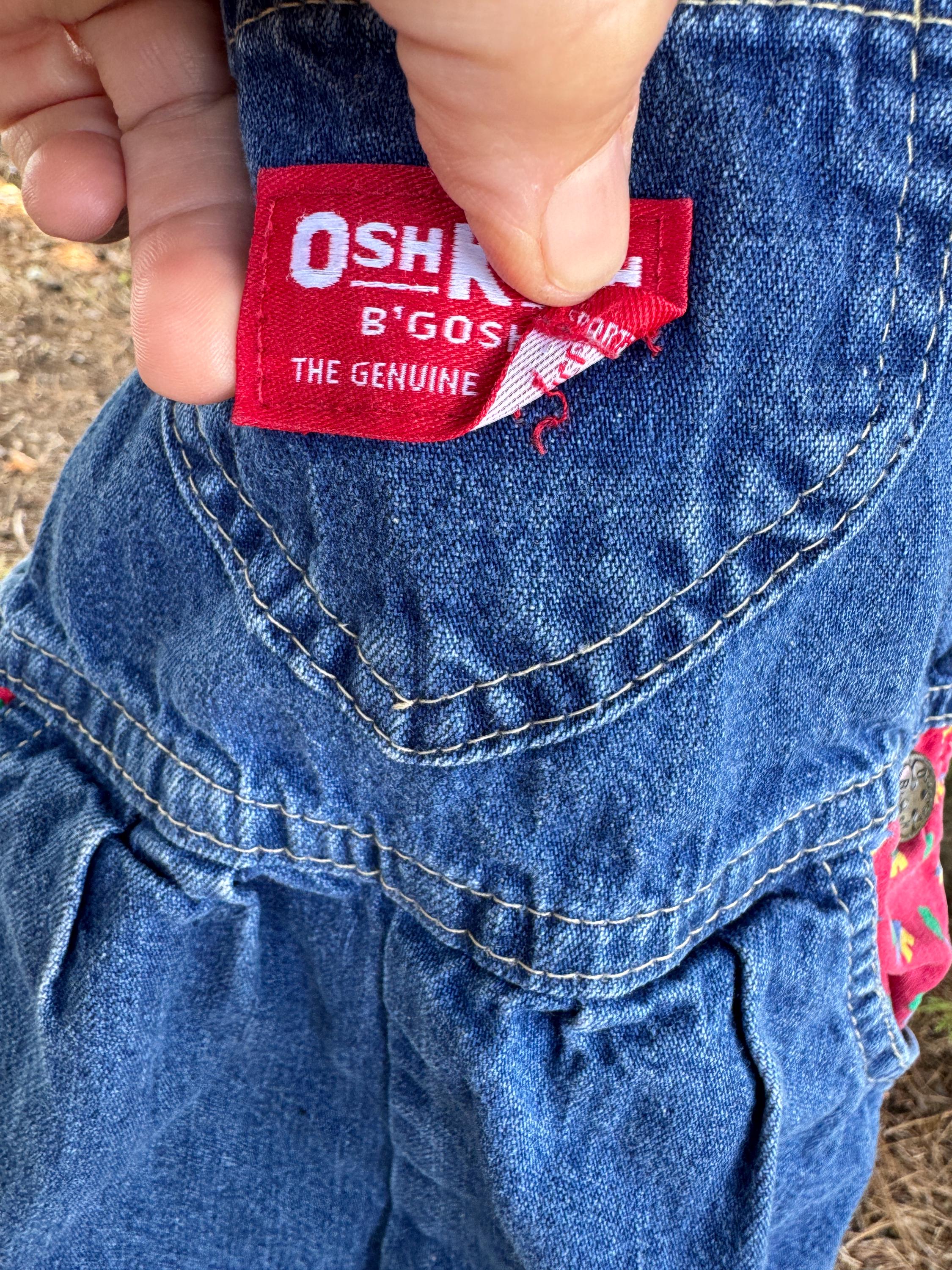 Vintage Oshkosh B'gosh - Denim Overalls - 4T - Made in USA - Trees