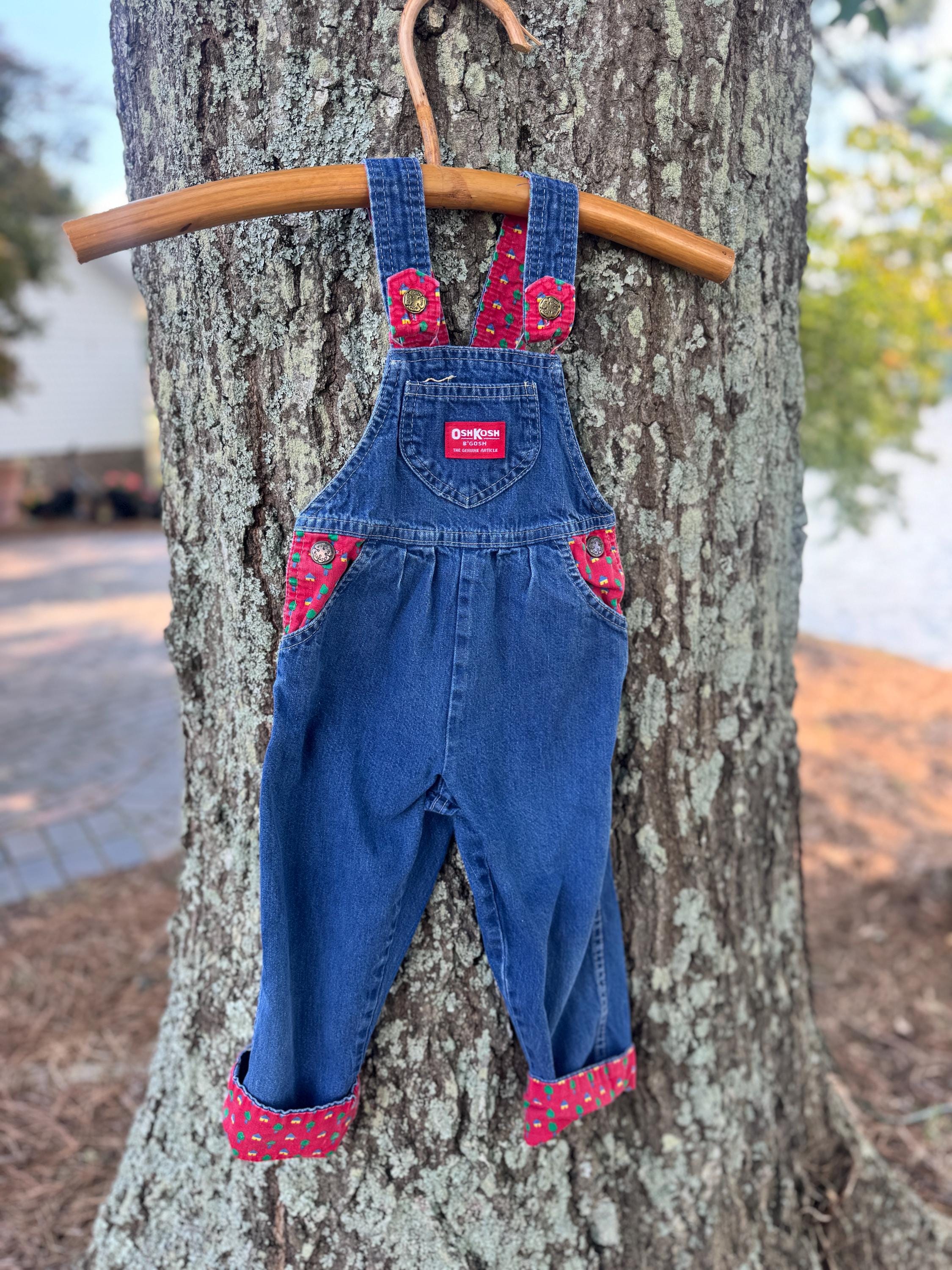 Vintage Oshkosh B'gosh - Denim Overalls - 4T - Made in USA - Trees