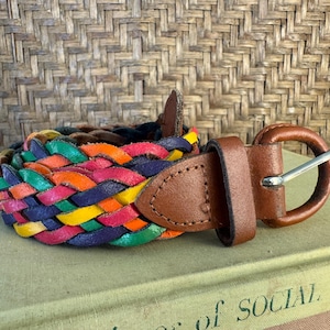 Rainbow Braided Belt - Etsy display picture 1