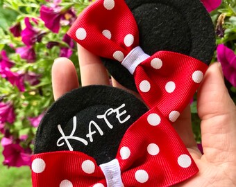 Minnie Mouse Ears, Custom personalized name, Lightweight Headband Minnie Ears, Bday gift for kids, Handmade, Vacation, Christmas