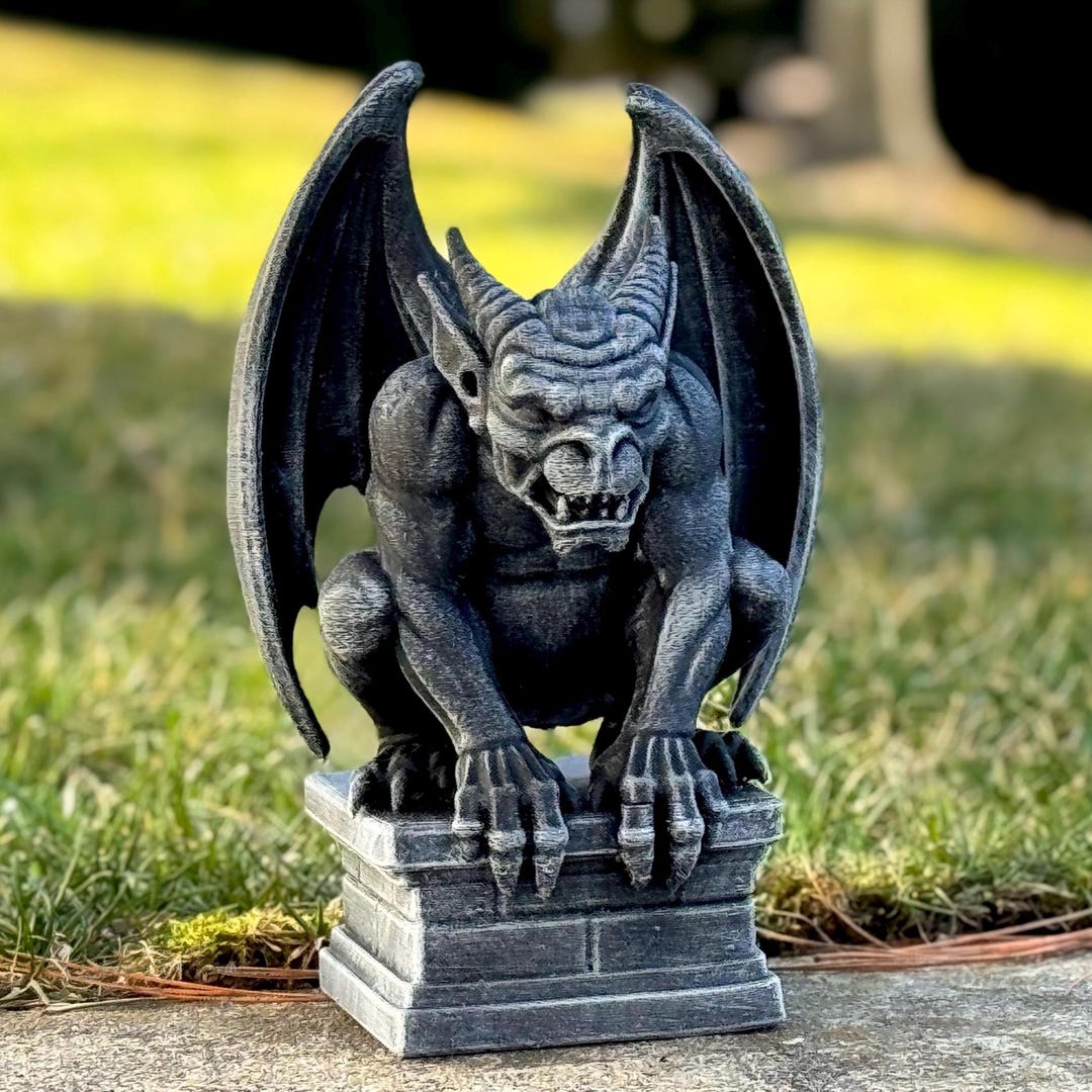 Concrete Gargoyle Garden Statue Gothic Gargoyle Sculpture Outdoor ...