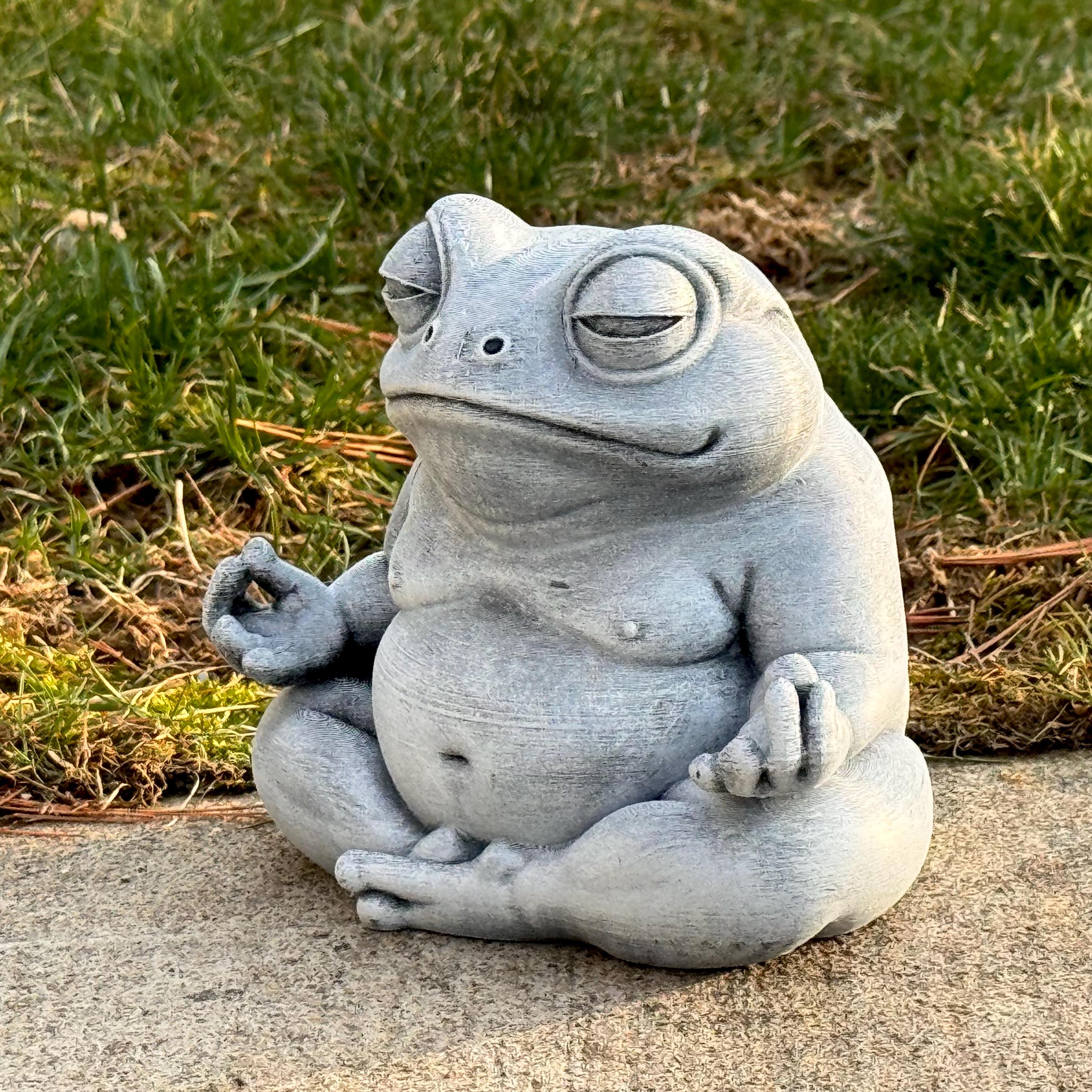Meditating Frog Statue Zen Garden Decor Yoga Frog Sculpture Outdoor ...