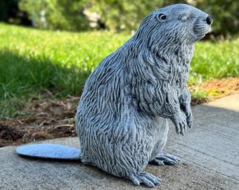 Beaver Concrete Garden Statue Outdoor Animal Sculpture Beaver Figurine Yard Decor Wildlife Statue Patio Ornament Realistic Beaver