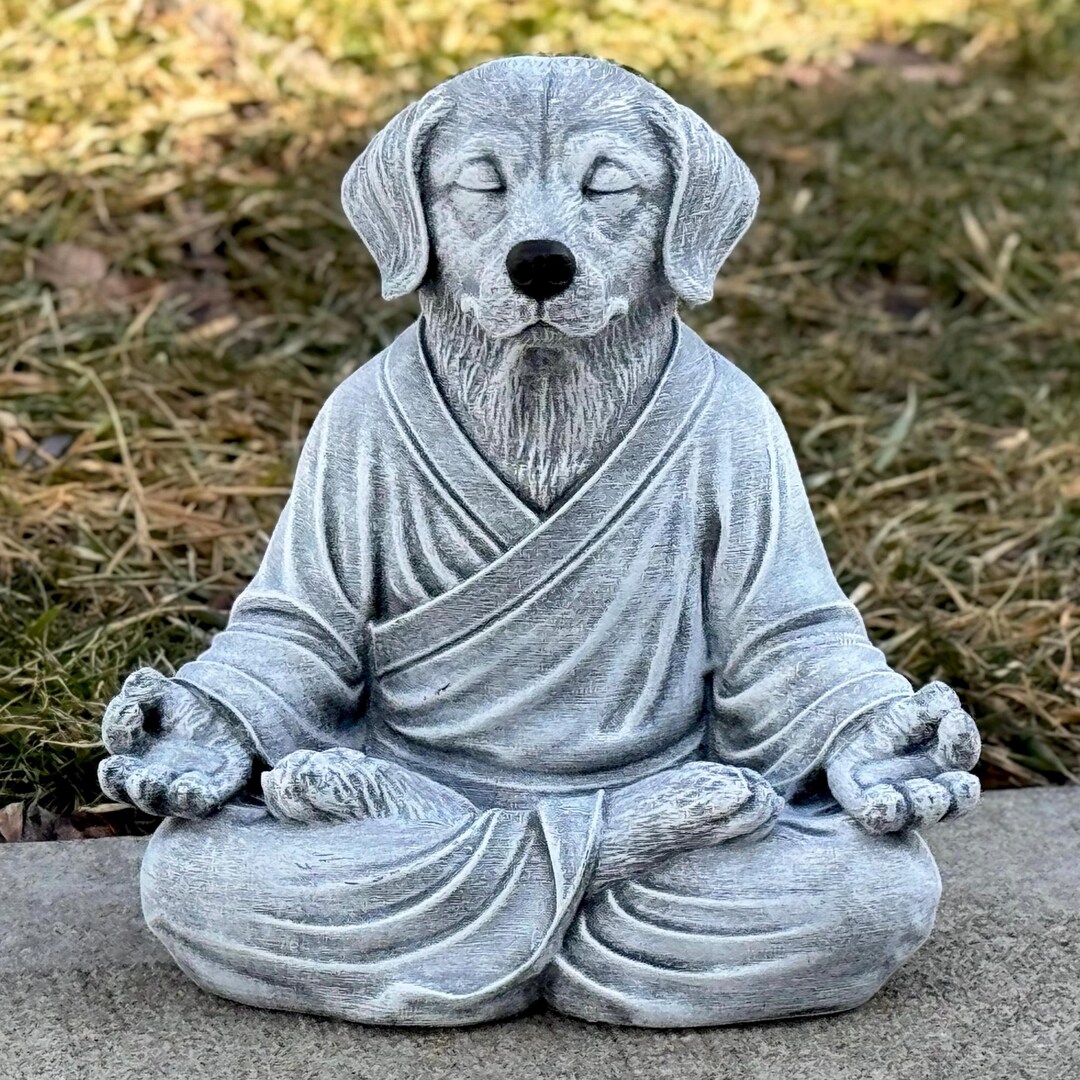 Zen Labrador Labrador Dog Garden Statue Concrete Garden Decor Zen Puppy Sculpture ...