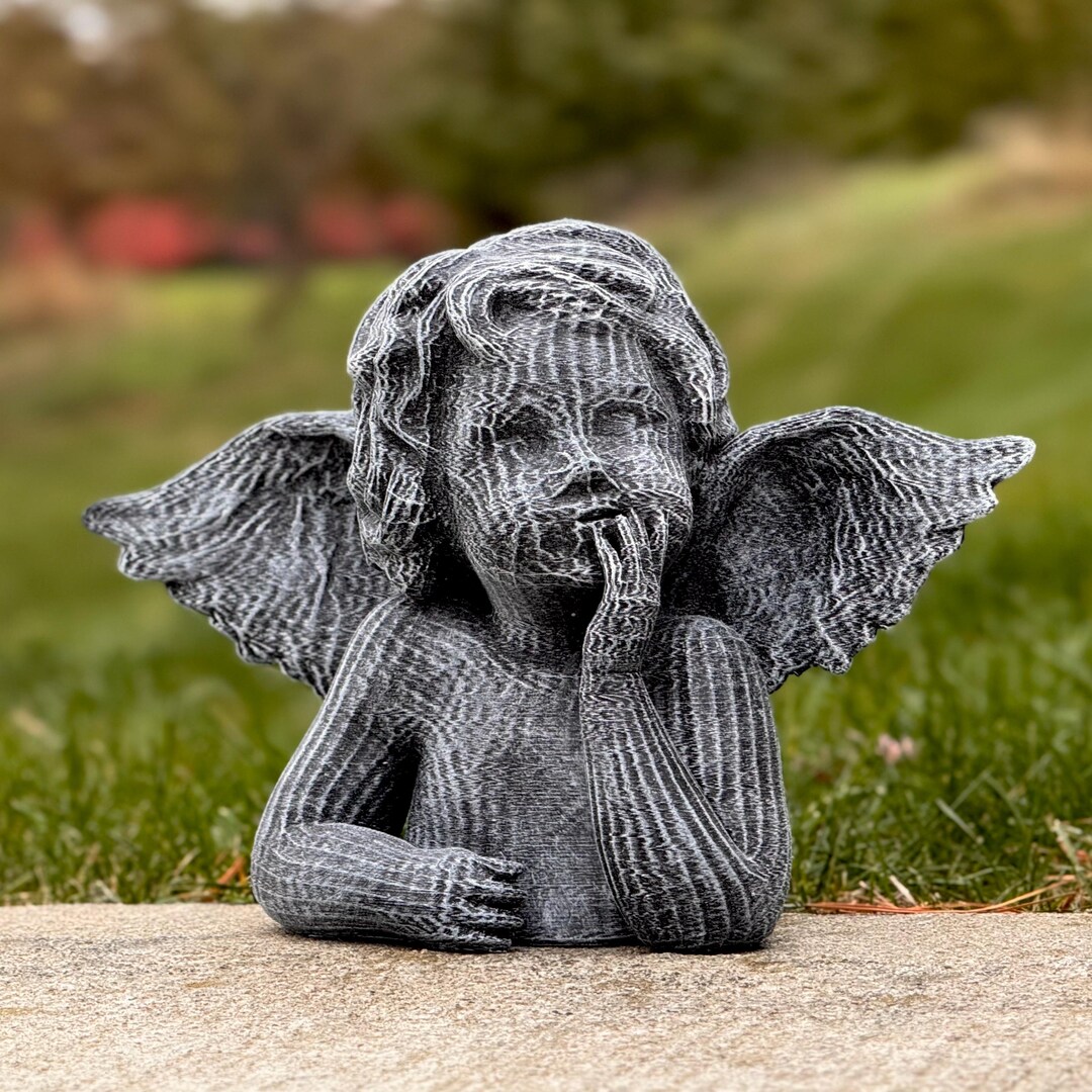 Da Vinci Angel Statue Concrete Garden Sculpture Outdoor Cherub Figurine ...
