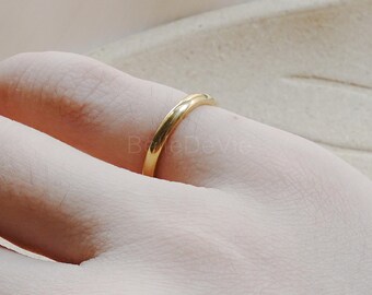 Minimalist Wedding Rings 18K Gold 2mm 4mm 6mm 8mm Variety Thin Wedding Bands , Thin Stacking Ring, Pinky Ring, Gift For Her, Gift For Him