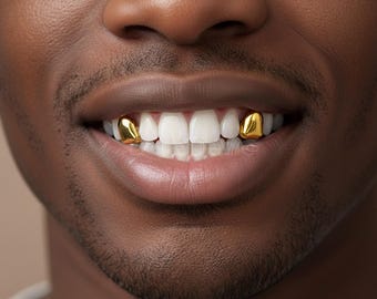 Kit de molde grátis para grelhas personalizadas, joia dental Iced Out Bling banhada a ouro e prata esterlina, tampa de dente hip hop banhada a ouro 14K