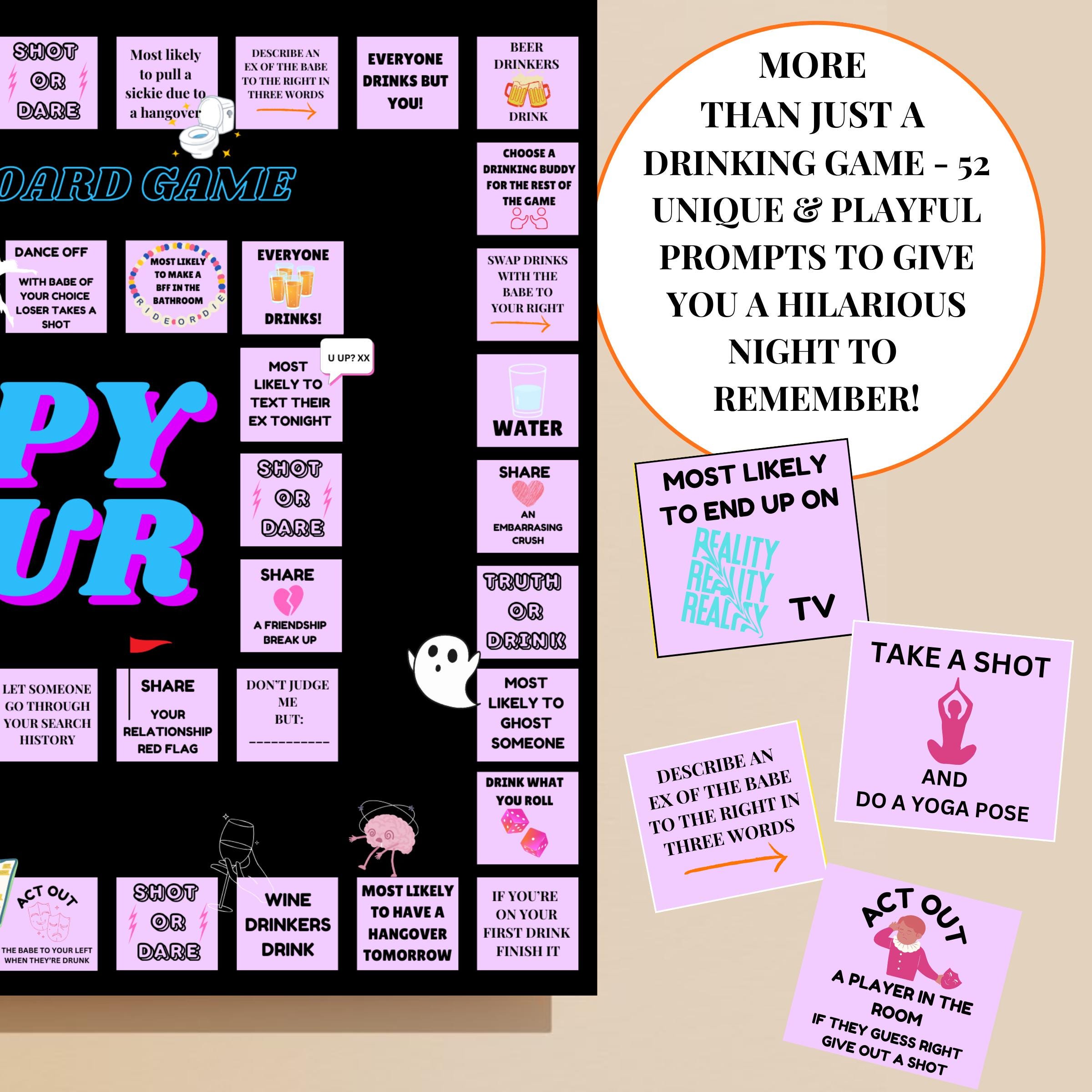 Drinking Party Game Digital Download Printable Adult Board Games Ladies ...