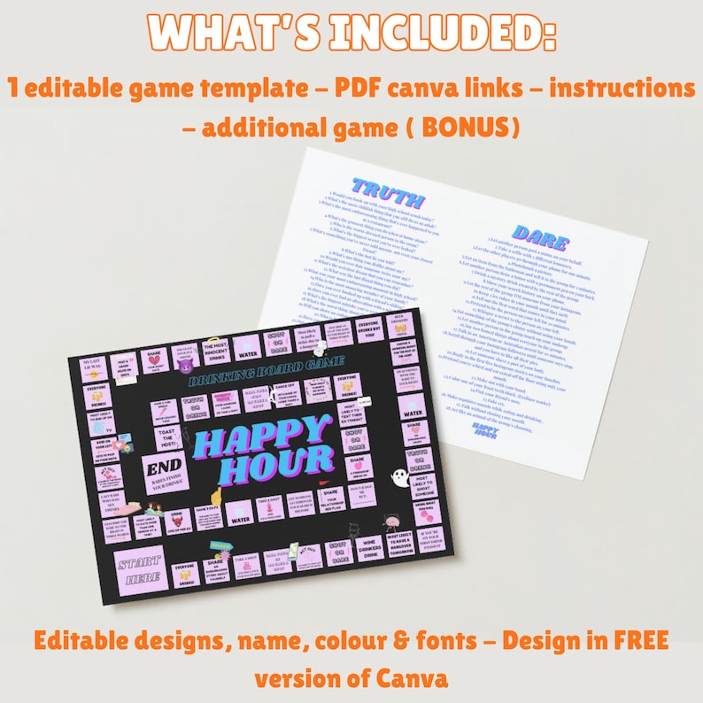 Drinking Party Game Digital Download Printable Adult Board Games Ladies ...