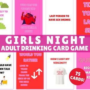 Soirée entre filles dans des jeux de société pour adultes, jeu pour amis, jeux de cartes pour enterrement de vie de jeune fille, week-end de poule imprimable