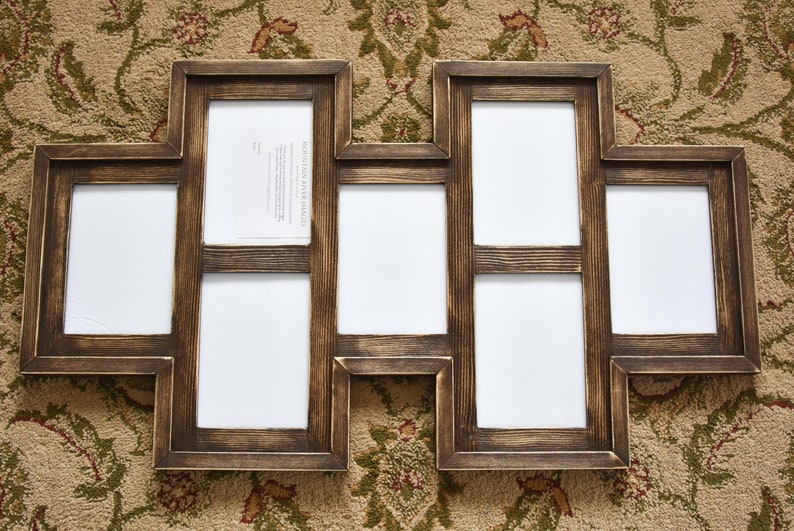 MULTI 7 Opening 5x7 Distressed Pine Collage Picture Frame With Etsy