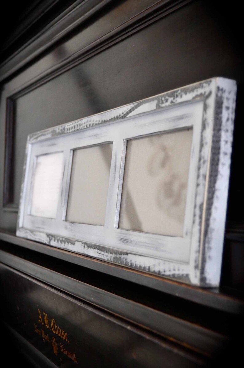 Multi 3 Opening 5x7 Distressed Pine Collage Frame Holds Image 0