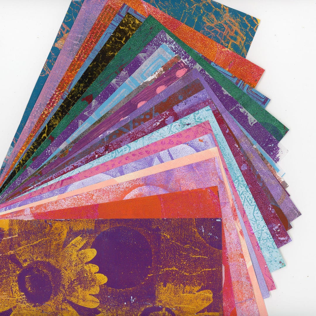 Printed Collage Paper, Printed Painted Papers, Mixed Media, Ephemera ...