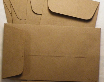 12 Passport Coin Envelopes, Greeting Card, Kraft Paper 3 5/8" x 6 1/2"