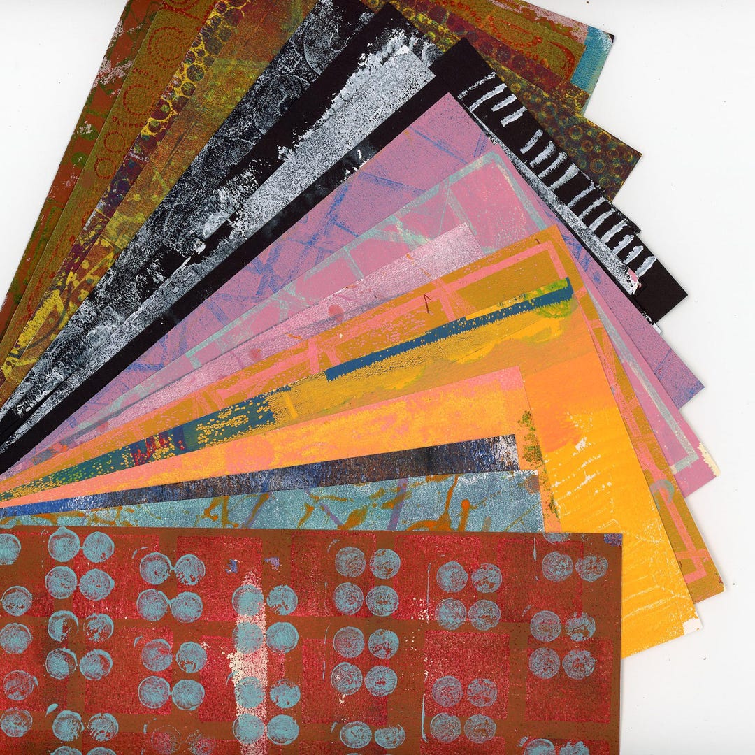 Printed Collage Paper, Printed Painted Papers, Mixed Media, Ephemera ...