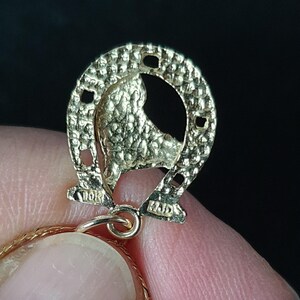 One-of-a-Kind Vintage Italian 10K Solid Gold Horseshoe Charm Herringbone Chain Bracelet image 10