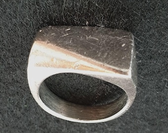 Vintage Sterling Silver Modernist Ring | Geometric Statement Jewelry, Size 6