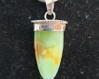 Zeldzame vintage driekleurige natuurlijke Birma-jade meloen sterlingzilveren hanger ketting
