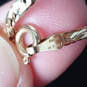 One-of-a-Kind Vintage Italian 10K Solid Gold Horseshoe Charm Herringbone Chain Bracelet image 7