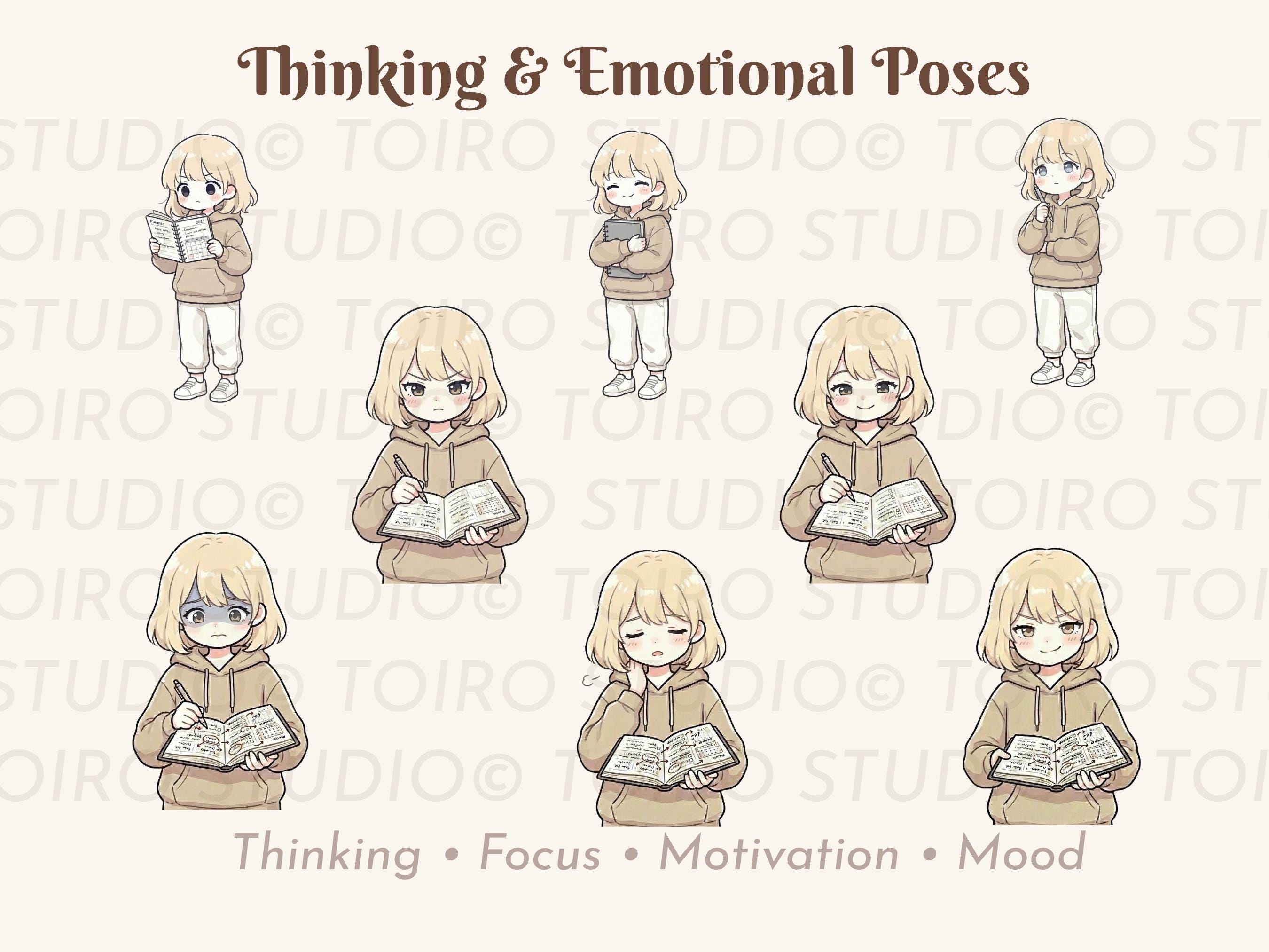 Soft & Cozy Planner Life Kawaii Girl Clipart for Digital Planners ...