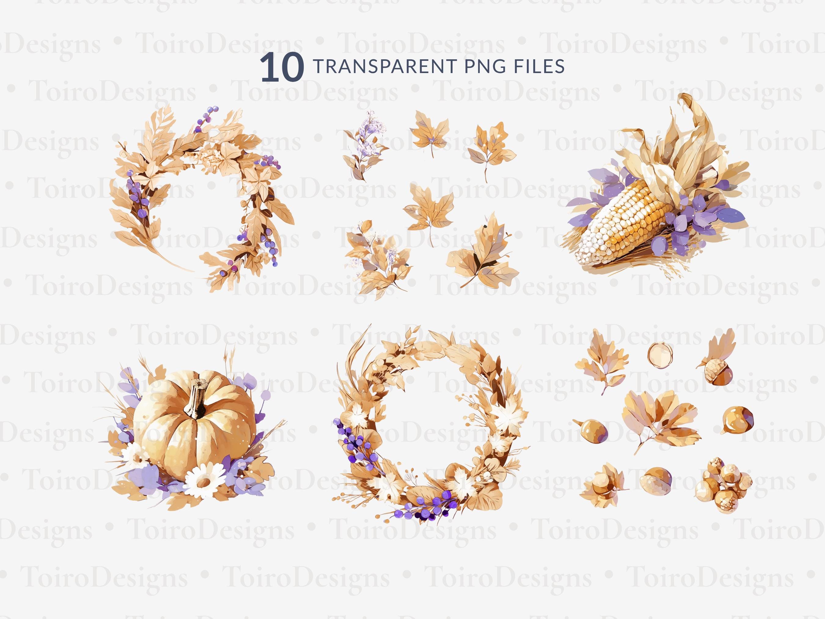 Watercolor Autumn Clipart Set | Fall Harvest Botanicals (PNG Files) - Etsy