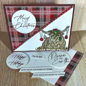 3D kerstkaart Highland Cow