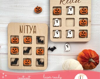 Halloween Tic Tac Toe Laser File, Halloween SVG, Halloween Laser SVG File, Halloween Gift SVG