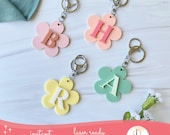 Retro Daisy Monogram Tag Laser SVG File, Daisy Initial Keychain, Keychain Laser SVG, Backpack Tag SVG,Laser Cut File