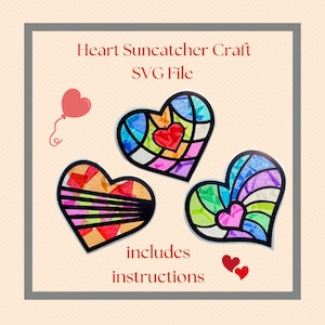 Valentine Craft, Valentine Heart Suncatcher Craft, Tissue Paper Craft Activity, Kids and Toddler Mess Free Craft, Kids Printable Activity