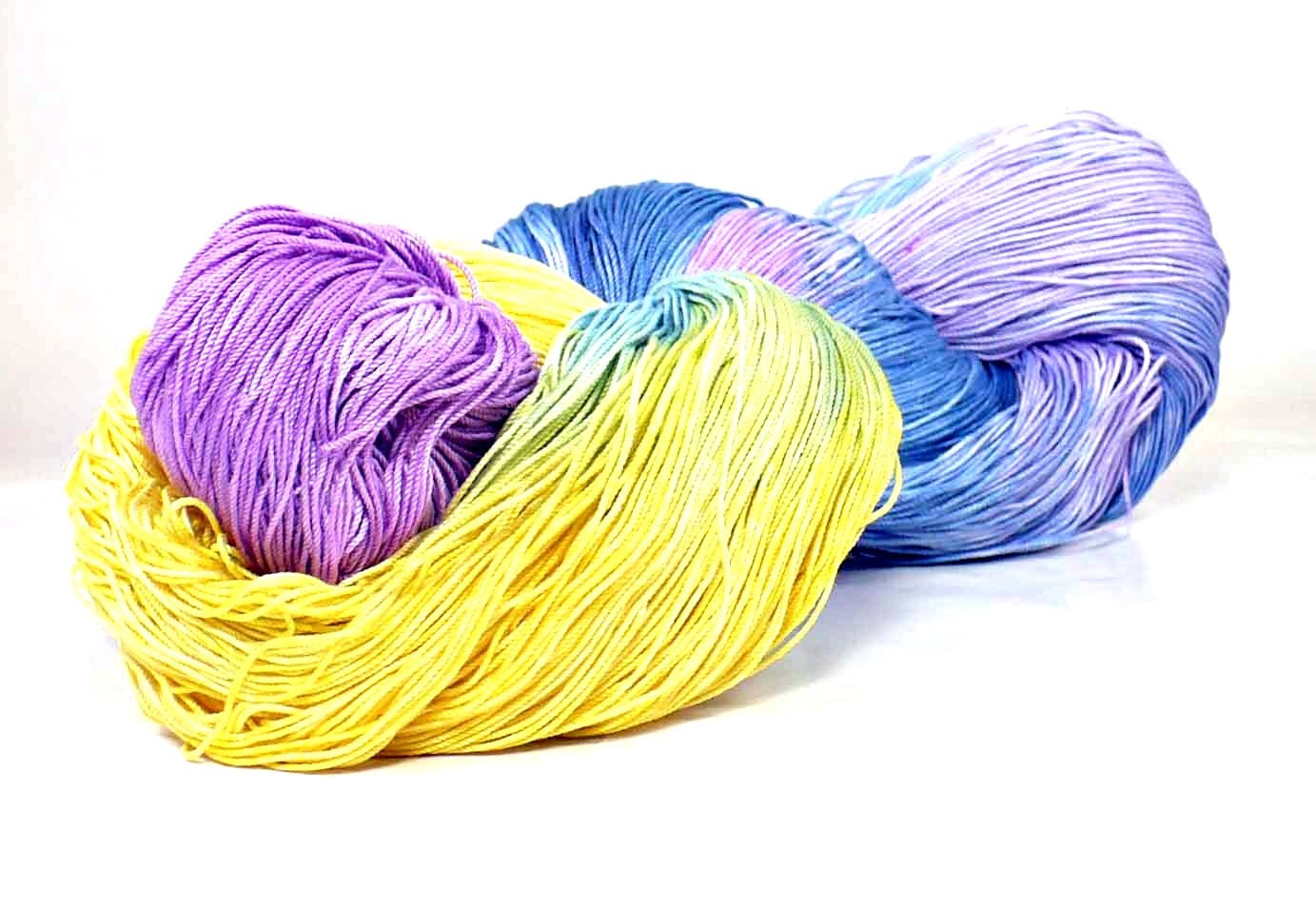 150 Yards Hand Dyed Cotton Crochet Thread Size 10 3 Ply Bright Etsy