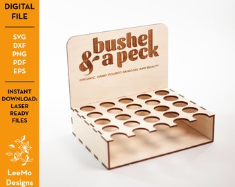 Laser-Cut Holz Lippenbalsam Display Stand hält 25 Balsame mit 0,69 Zoll Öffnung Instant Download