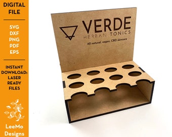 Holz Lippenbalsam Holzständer: Laser-Cut Dateien für 12 ovale Öffnungen - DIY Ladenorganizer (Instant Download)