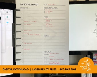 Daily Planner Printable, Daily Calendar, Daily To-Do List, Daily Meal Planner, Instant Download