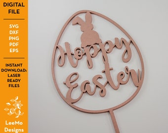 Easter Bunny SVG Vector: Cricut & Glowforge Compatible Acrylic Cupcake Topper Design for Crafting