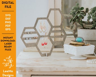 Holzschmuck Organizer SVG - Ohrring Display und Halter Download