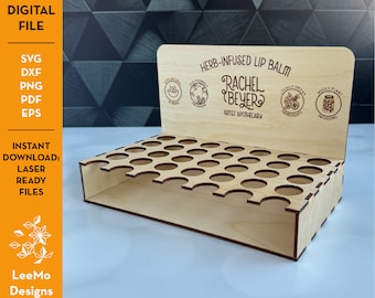 Laser-Cut Holzständer für Lippenbalsam - hält 35 Balsame, Instant Download