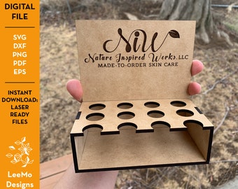 Holz Lippenbalsam Display Ständer - Laser Cut Dateien zum sofortigen Download (12 Balm Display)