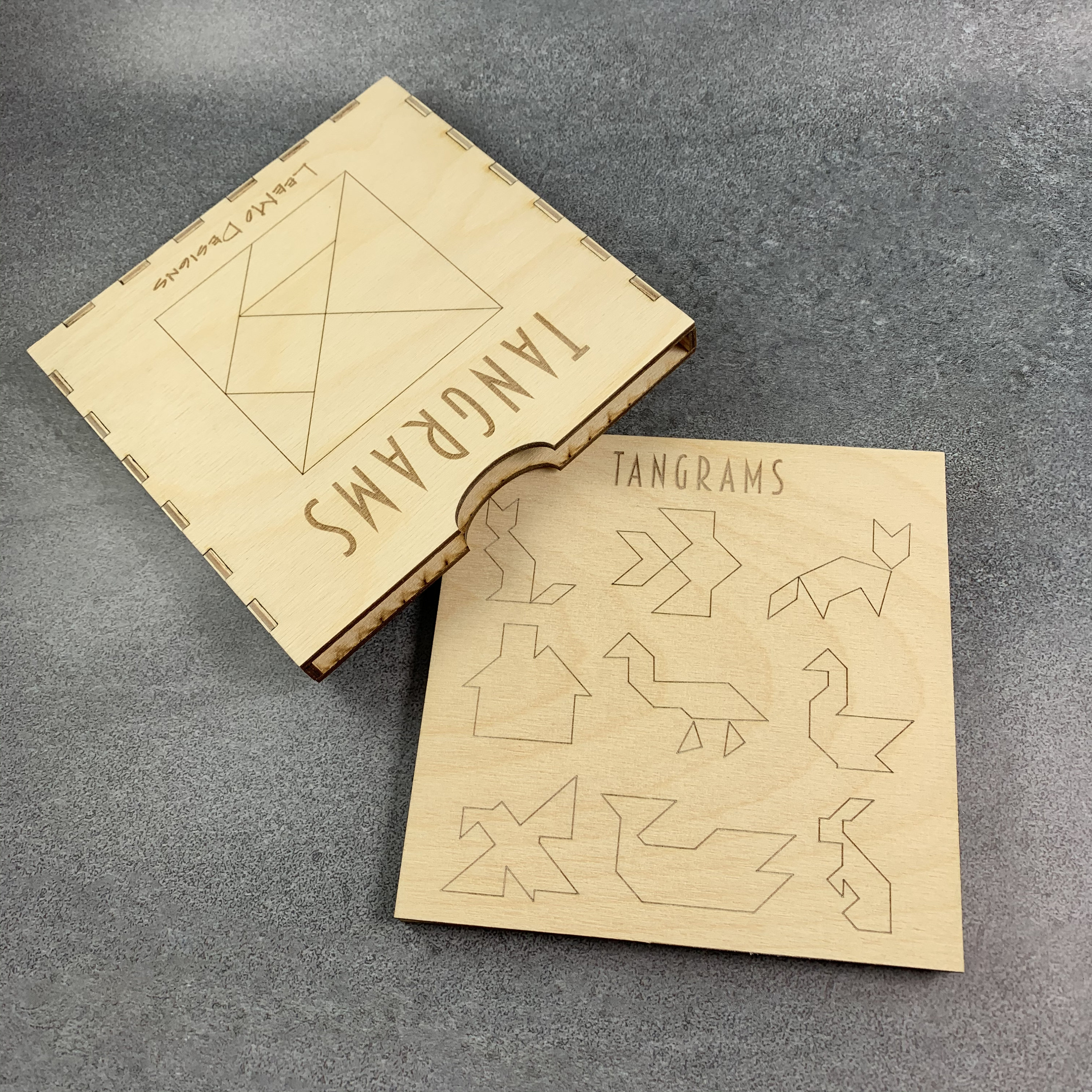 3D Wooden Tangrams Puzzle SVG for Montessori Learning Toys Download - Etsy