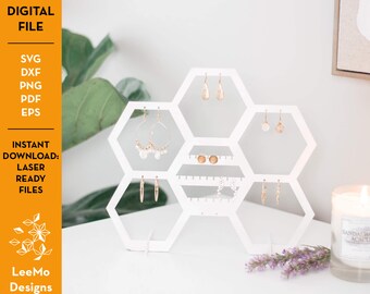 Ohrringe Display SVG-Datei für Schmuckständer, hält 5 Ohrhänger & Ohrstecker, Instant Download
