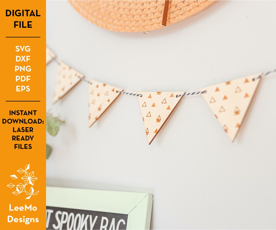Geometric Triangle Garland SVG DXF File for Laser Cutting - Etsy