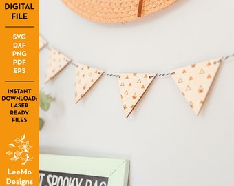 String Garland: Laser Cut Vector DXF | Instant download - Triangle Design