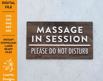 Personalisiertes Büro Türschild für Massage während einer Sitzung mit Sofortdownload
