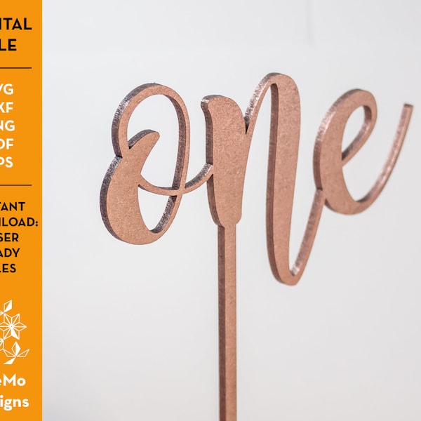 One Cake Topper Cut File | PNG, Cricut, Silhouette, Instant download