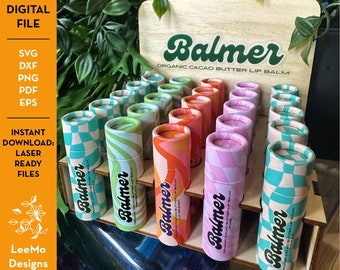 Laser-Schnitt-Holzständer für Lippenbalsam - Hält 25 Balsame - Sofortiger Download SVG-Datei